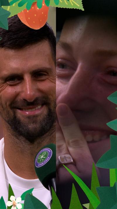 Novak Djokovic and ball girl