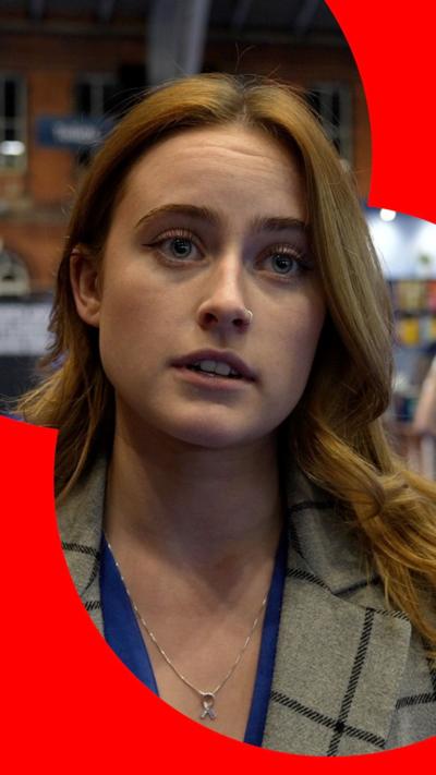 Young woman at Conservative Party conference