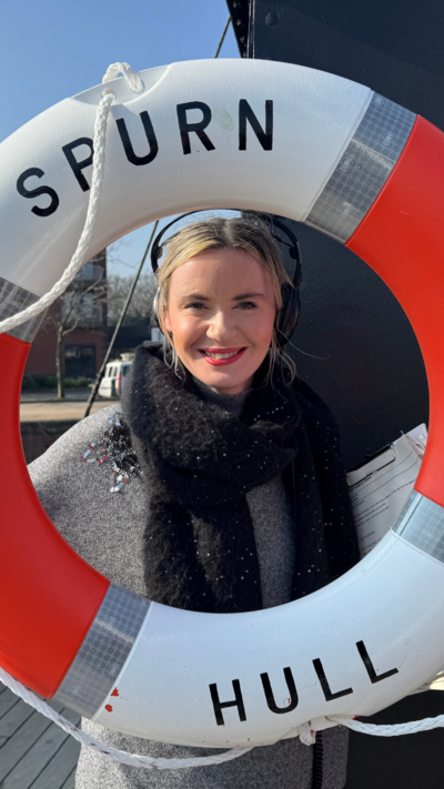 BBC Radio Humberside presenter Carla Greene on board the Spurn Lightship in Hull