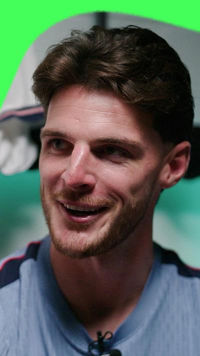 Declan Rice smiling during his interview