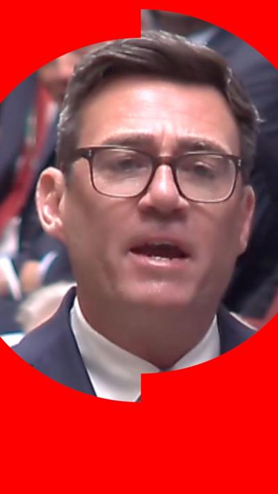 Burnham speaking in parliament as he was sworn in as an MP