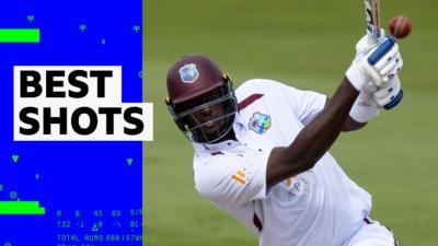 West Indies' Jason Holder striking the ball