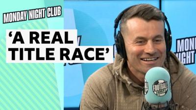 Former Manchester City goalkeeper Shay Given in the BBC Radio 5 Live studio, smiling