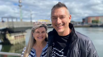 Cruise passengers Angela and Stephen Theriac in Belfast