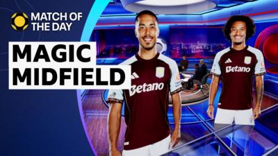 Figures of Youri Tielemans and Boubacar Kamara in the MOTD studio