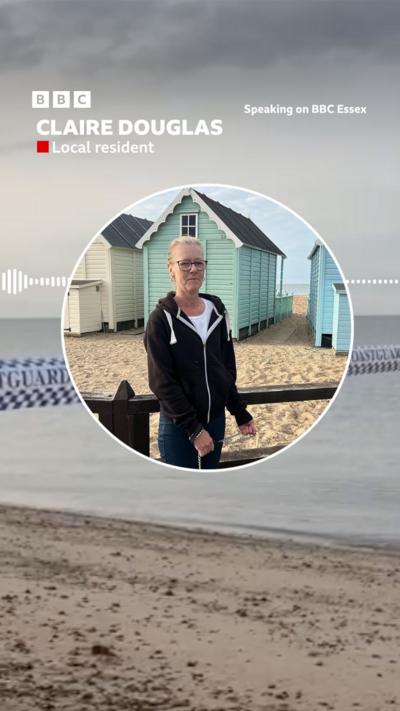 BBC Essex interview image with woman on beach