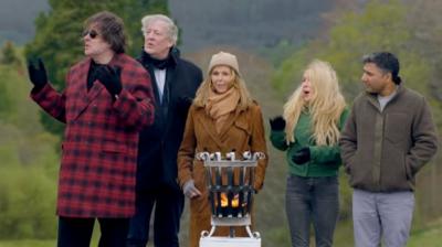 From left to righ, Jonathan Ross, Stephen Fry, Kate Garraway, Lucy Beaumont and Nick Mohammed