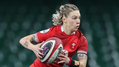 Keira Bevan in action for Wales