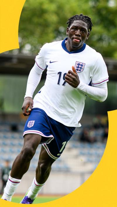 Brian Madjo playing for England under-17s