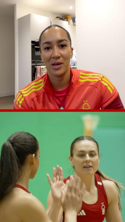 A composite image of Nottingham Forest netball players