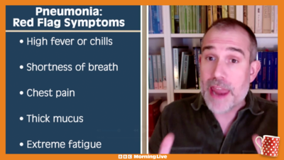 Dr Xand on Morning Live from his home in Sussex talking about pneumonia risks