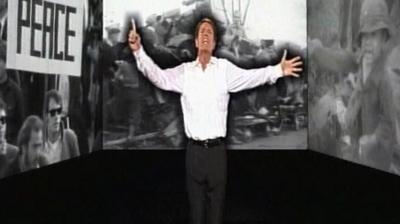 Cliff Richards in his Millennium Prayer music video