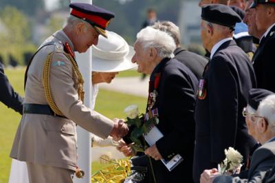 King Charles greeting veterans