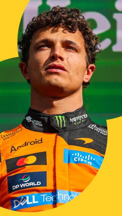 Lando Norris stood on a podium