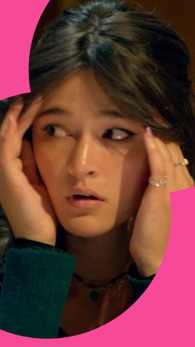 Traitors contestant Jade, holding her head in her hands