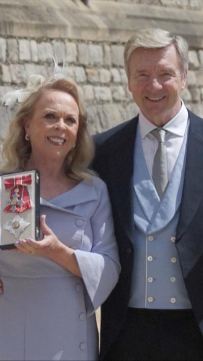 Dame Jayne Torvill and Sir Christopher Dean receiving their honours at Windsor Castle.