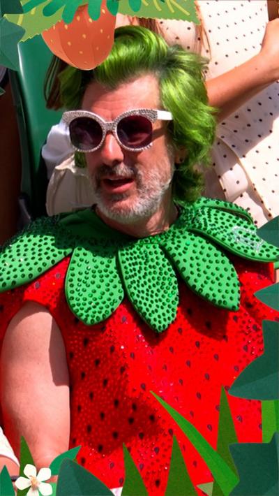 Wimbledon fan dressed as strawberry