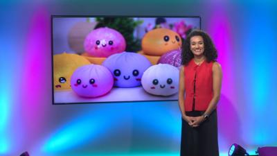 Nina on the Newsround set