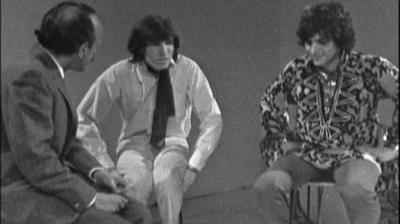 Two members of Pink Floyd sit with interviewer Hans Keller