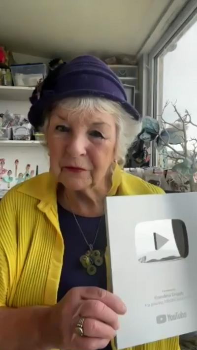 Grandma Griggly celebrated over 100,000 followers on YouTube.