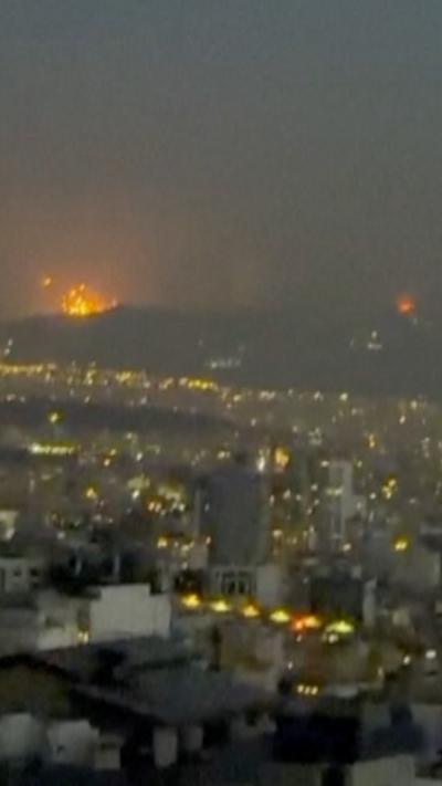 Explosions seen across Tehran skyline