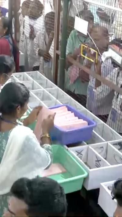 Election official opening documents in Tamil Nadu