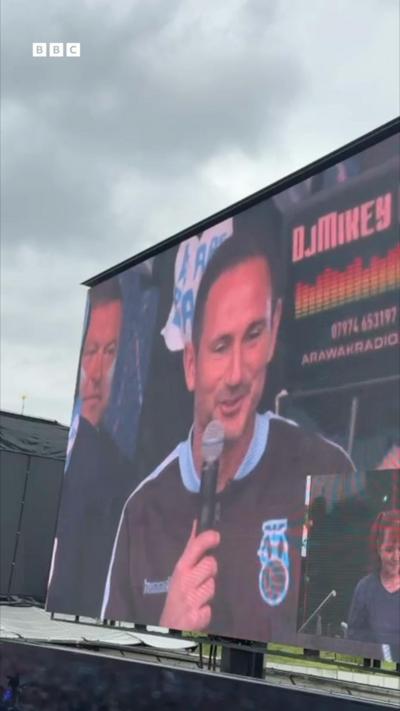 Frank Lampard on a big screen