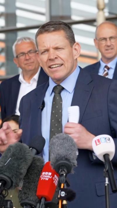 Rhup ap Iorwerth, the leader of Plaid Cymru gives speech Plaid Cymru's future