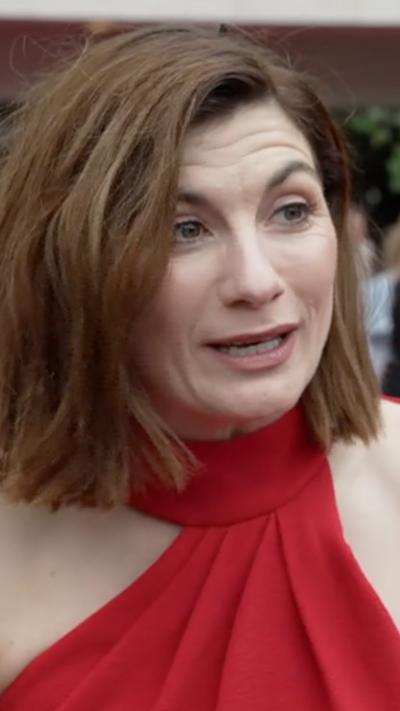 Close-up of Jodie Whittaker from red carpet