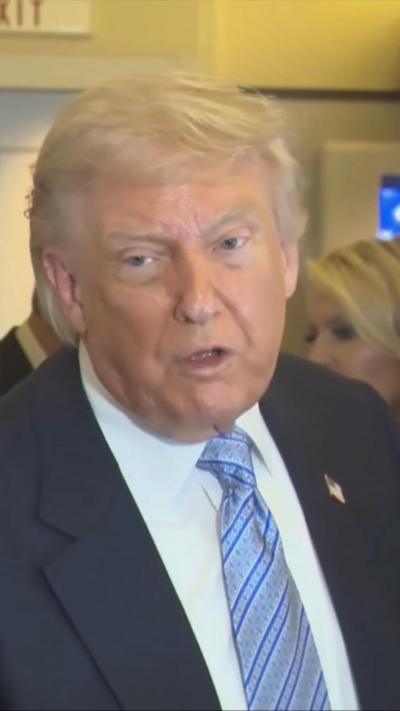 Trump speaking in Air Force One