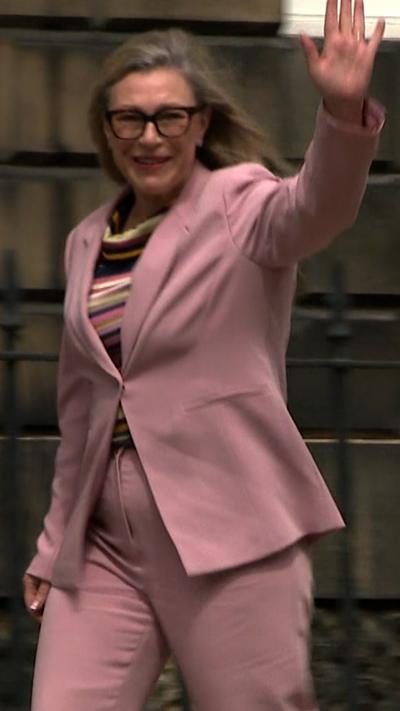 Gillian Martin waves to camera