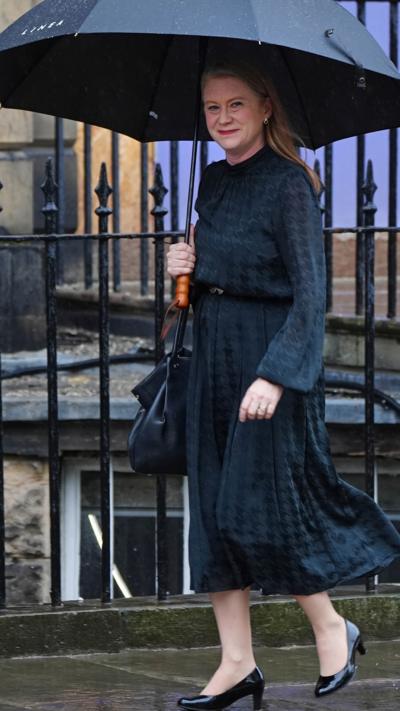Shirley-Anne Sommerville carrying umbrella