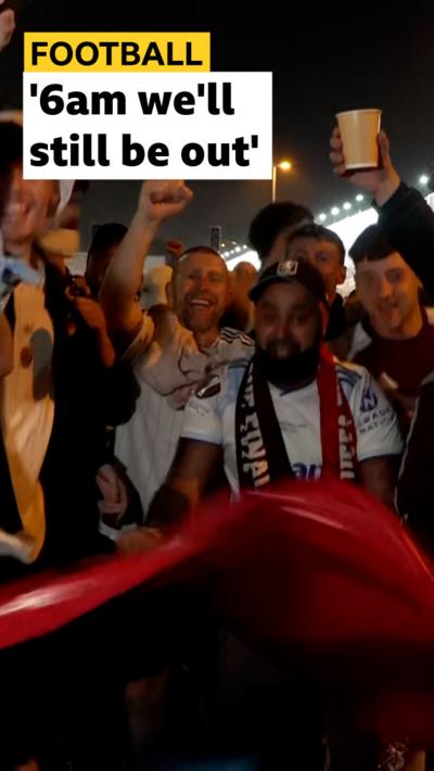 Aston Villa fans celebrate