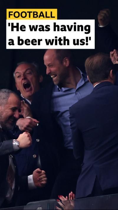 Prince William joined the Aston Villa side for a beer following their Europa League final triumph