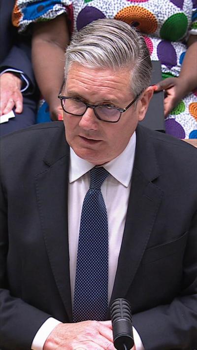 Keir Starmer during PMQs