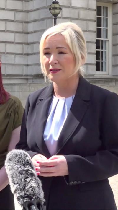 Northern Ireland first minister in a suit jacket.