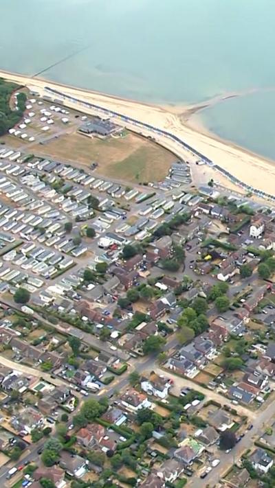 Aerial view of West Mersea beach