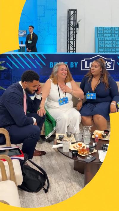 Seydou Traore with his mum and sister at the 2026 NFL Draft