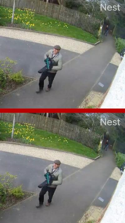 A composite image showing the pursuit of a teenager carrying a knife