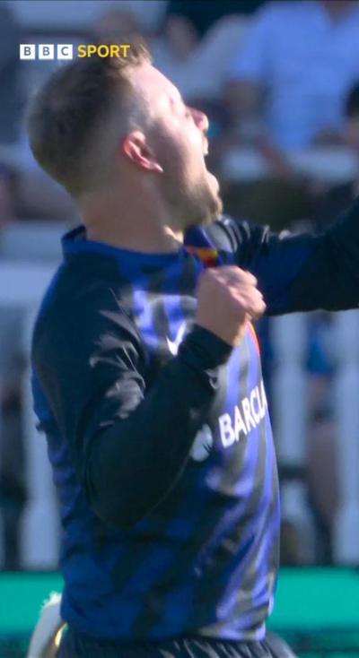 Mason Crane after taking a wicket