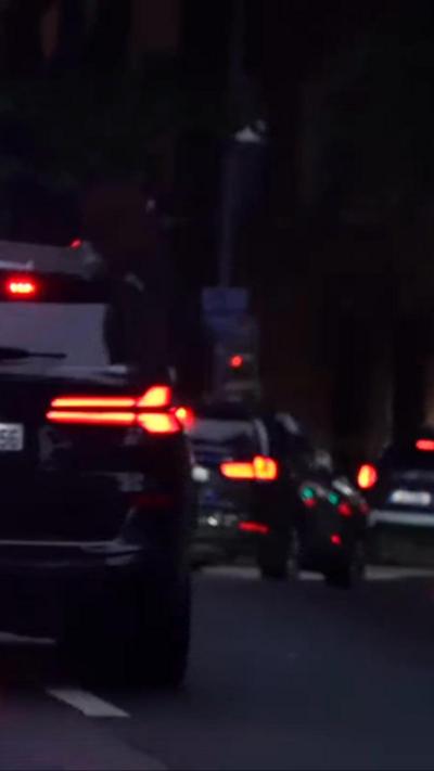 Cars leaving