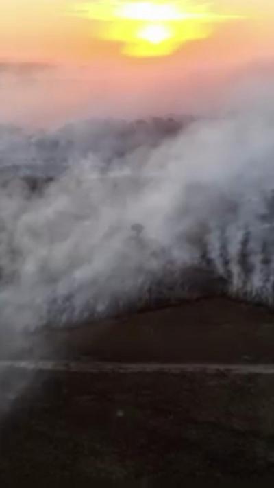 smoke on field