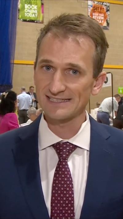 Harry Farley speaking from the count