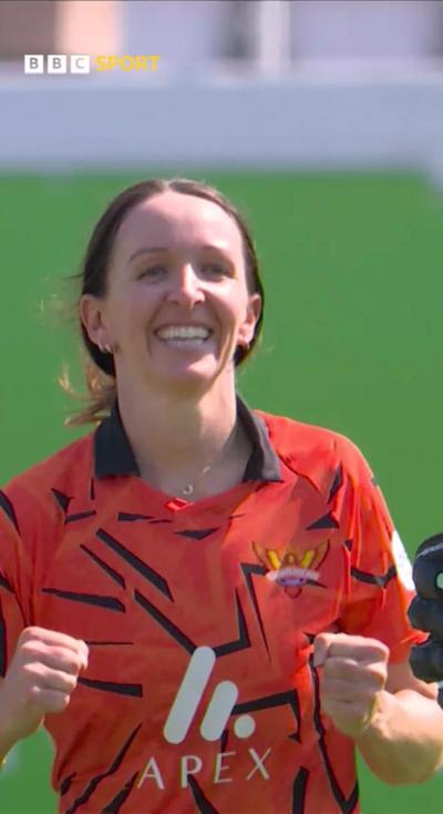 Kate Cross after getting a wicket