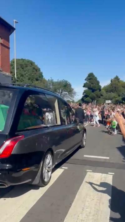coffin in the street