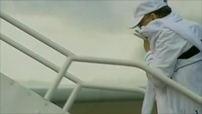 Abdel Baset Al Megrahi boarding plane in Scotland