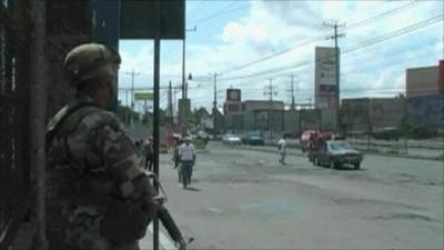 Soldier in street