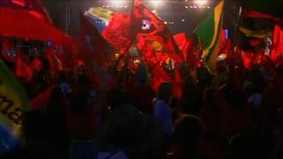 Brazilians waves flags