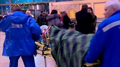Man on stretcher