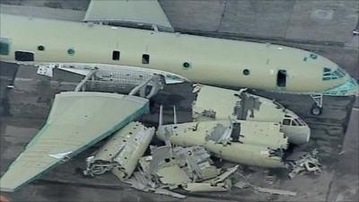 Diggers begin scrapping the aircraft